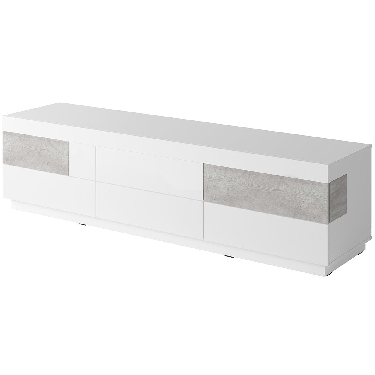 TV szekrény SILKE SE40 fehér fényes / beton